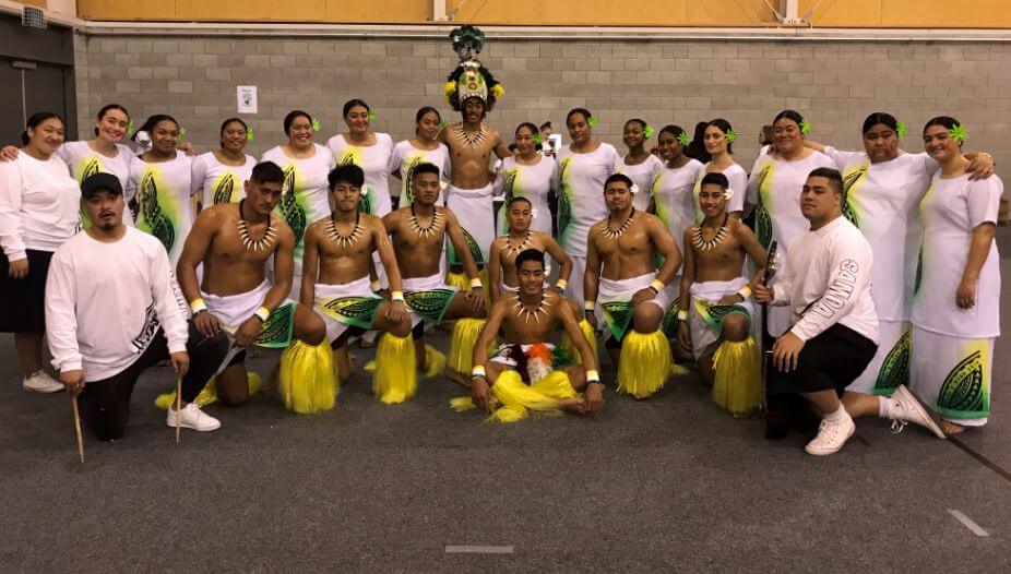 Mana College Samoan group in traditional dress